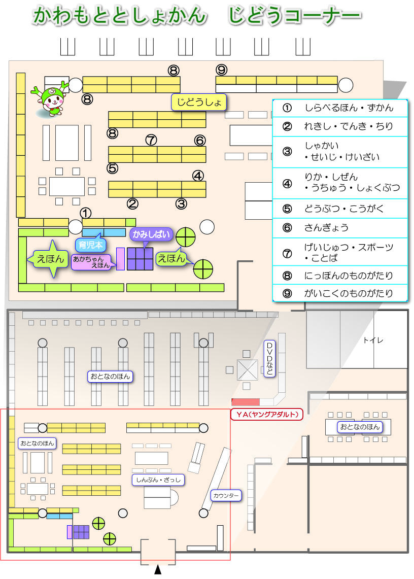 かわもととしょかんのじどうコーナー